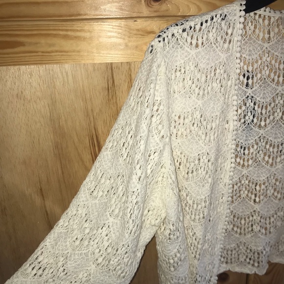 Ann Taylor Loft NWOT lace open front bolero cardigan sweater size XL - Picture 3 of 4